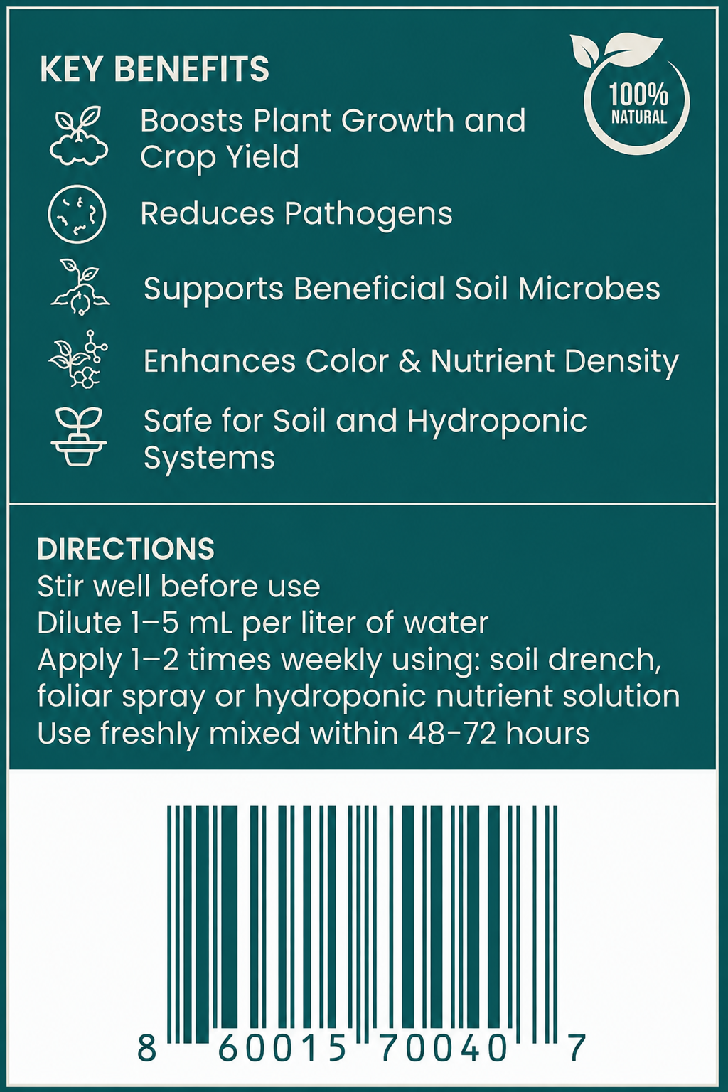 BloomGrow™ Biofertilizer for Microgreens (1L Bottle)