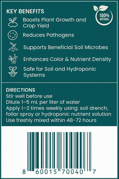 BloomGrow™ Biofertilizer for Microgreens (1L Bottle)